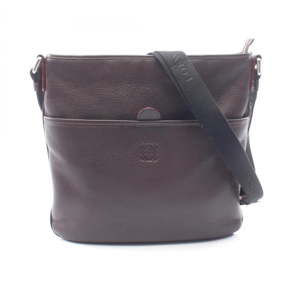 Loewe Anagram Shoulder Bag/Handbag, Leather, Women's, Brown/Black